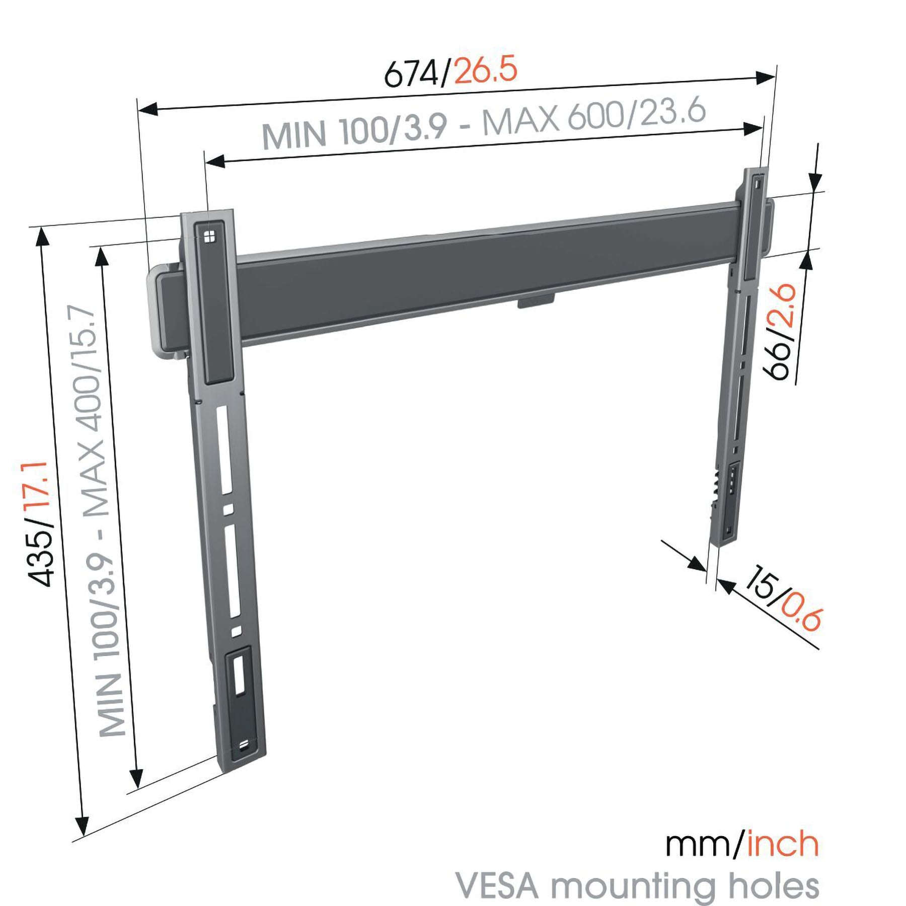 Vogel's TVM 5605 Fixed TV Wall Mount (grey)