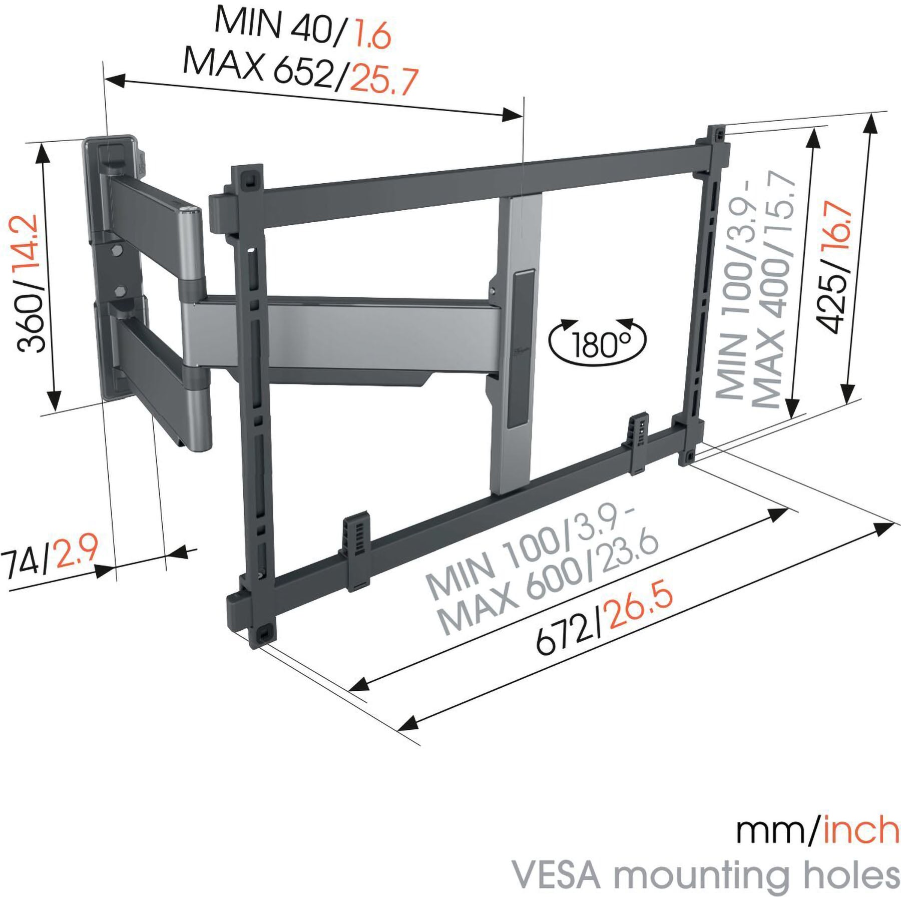 Vogel's TVM 5645 Full-Motion TV Wall Mount (grey)