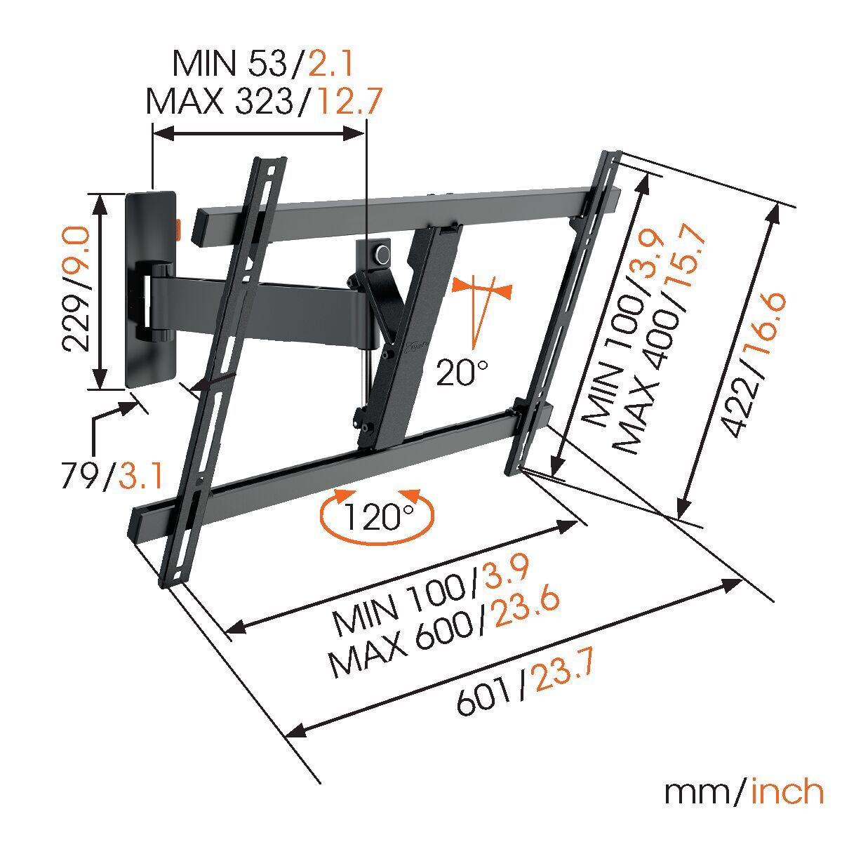 Vogel's WALL 3325 Full-Motion TV Wall Mount